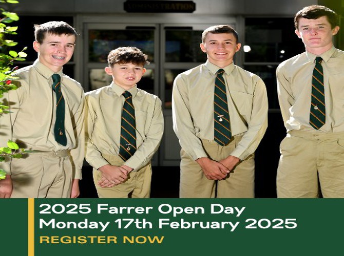 Farrer Open Day, Monday 17th February 2025